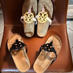 Tory Burch Miller Clouds ( Shiny black & Cream two tone colors )